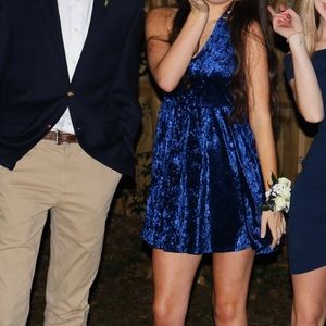 Blue velvet dress